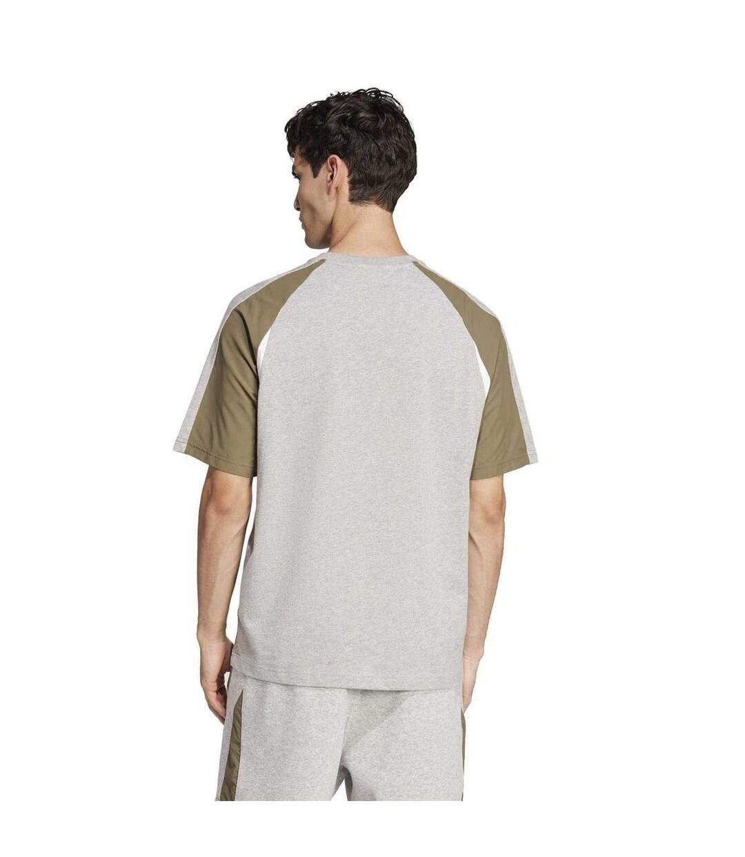 T-shirt Motif/style Blocs De Couleurs Essentials Homme Gris Chiné Chiné Adidas-3
