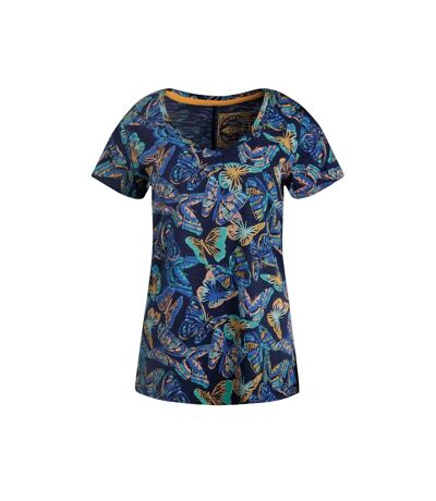 Womens/ladies merica butterflies jersey t-shirt dark blue Weird Fish