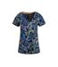 Womens/ladies merica butterflies jersey t-shirt dark blue Weird Fish-1