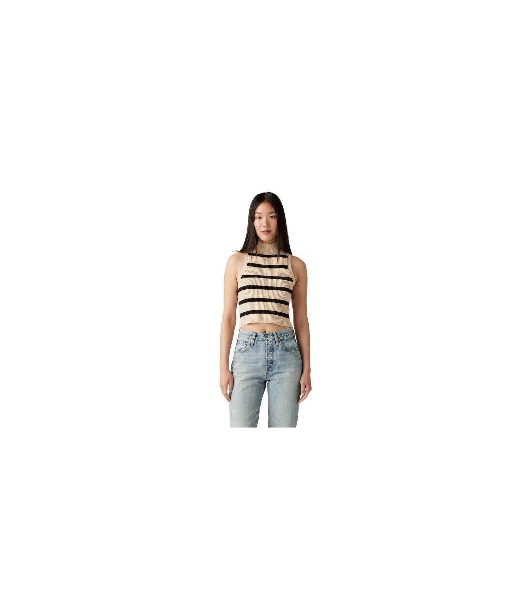 Haut Court Sans Manches Tulip Femme Crème Levis-1