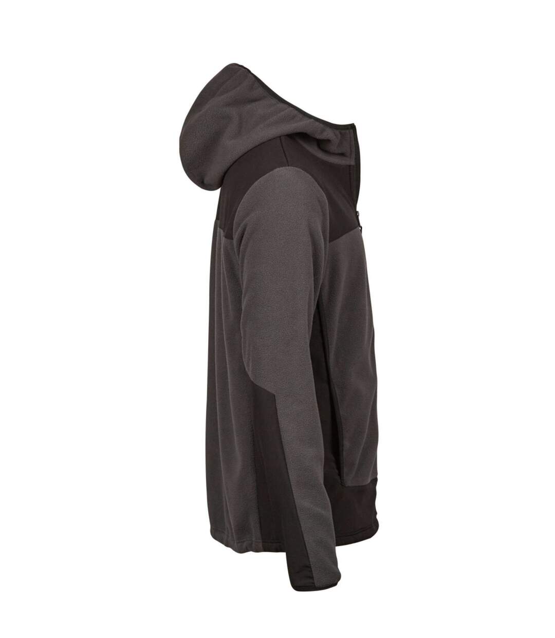 Mens Mountain Hooded Fleece Jacket Asphalt Black Tee Jays-4