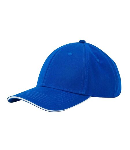 Casquette De Baseball Motif/style 6 Panneaux Earthaware Bleu Roi Vif Blanc Beechfield