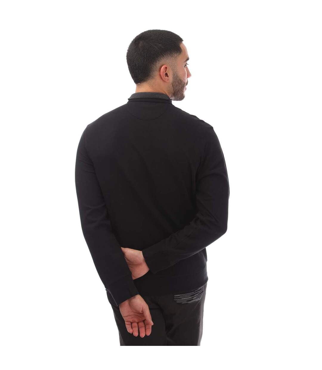 Mens Double Knit Quarter Zip Sweatshirt Black Ralph Lauren-2