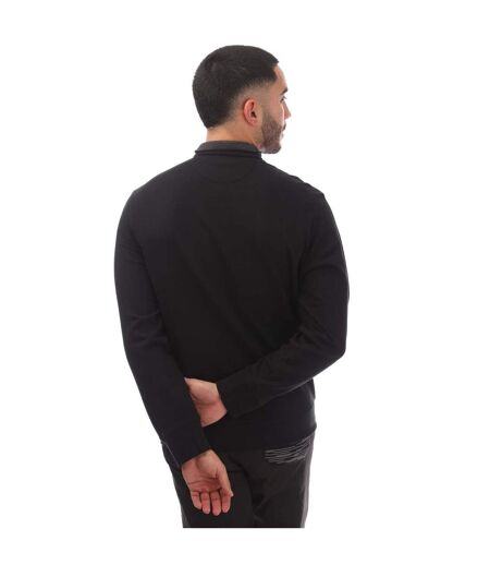 Mens Double Knit Quarter Zip Sweatshirt Black Ralph Lauren