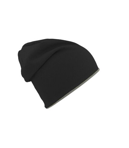 Atlantis Extreme Reversible Jersey Slouch Beanie (Black/Grey) - UTAB178