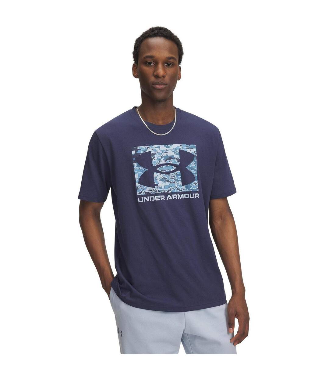 Mens Camo Box T-shirt Blue Under Armour-1