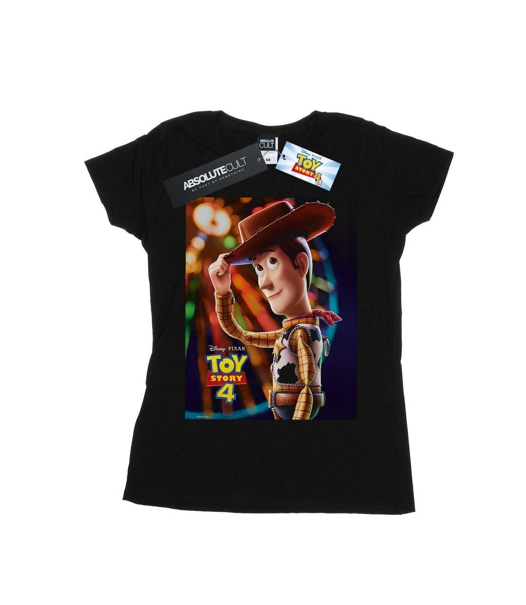 Disney T-shirt en coton Femme/Ladies Toy Story 4 Woody Poster (Noir) - UTBI44458-1