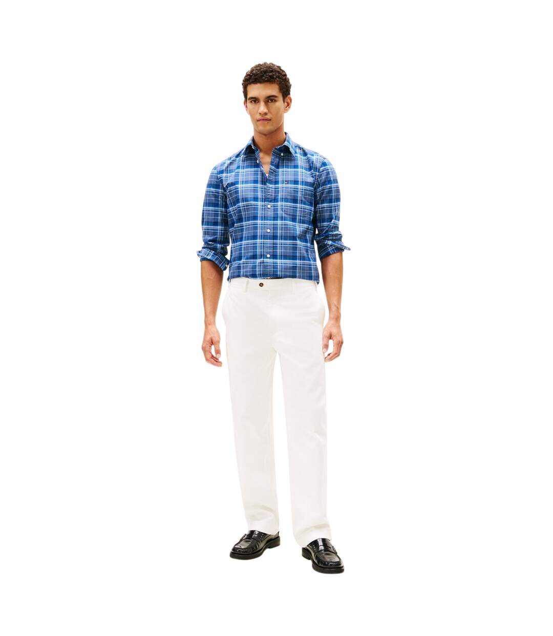 Mens Regular Button-down Shirt Black Check Tommy Hilfiger-1
