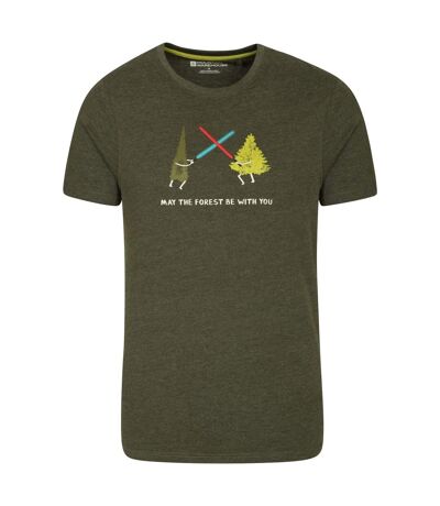 Mens may the forest be with you t-shirt khaki green Mountain Warehouse