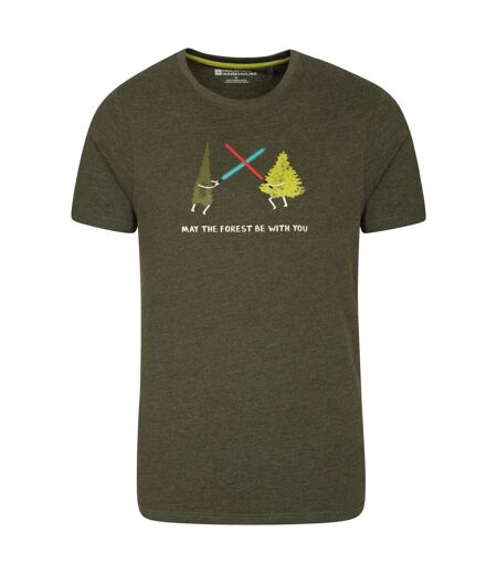 Mens may the forest be with you t-shirt khaki green Mountain Warehouse