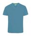 Duke Mens Signature 2 King Size Cotton V Neck T-Shirt (Teal) - UTDC184-2
