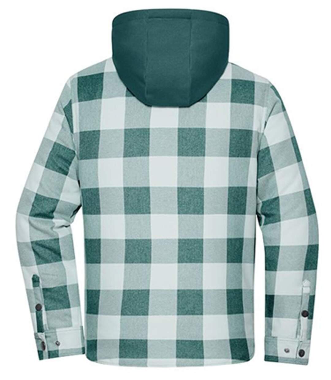Veste surchemise à carreaux - Unisexe - JN1872 - vert industriel et gris-2