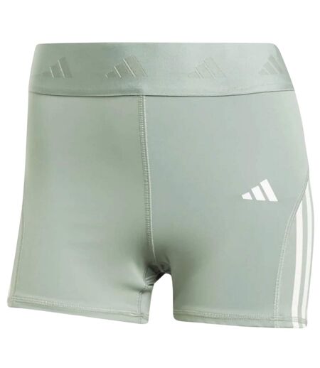 Womens/ladies Hyperglam 3 Stripes Shorts Linen Green Adidas