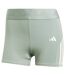 Womens/ladies Hyperglam 3 Stripes Shorts Linen Green Adidas-2