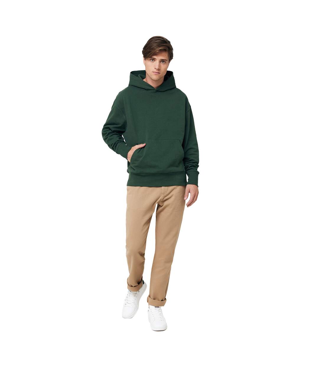 Unisex adult yoho recycled cotton relaxed fit hoodie forest green Iqoniq-3