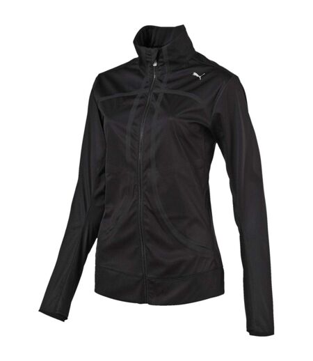 Womens/ladies Thermal Running Track Jacket Black Puma