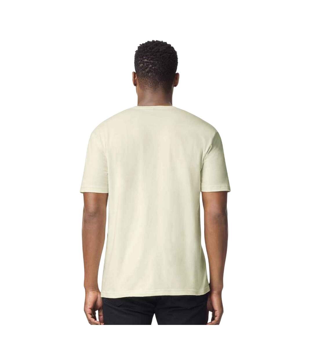 T-shirt Manches Courtes Homme Blanc Cassé Gildan-2