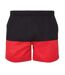 Short de bain homme noir / rouge Asquith & Fox