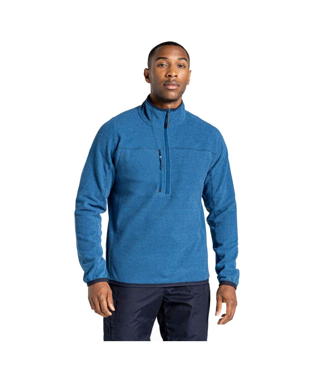 Mens expert active marl half zip fleece top poseidon blue Craghoppers