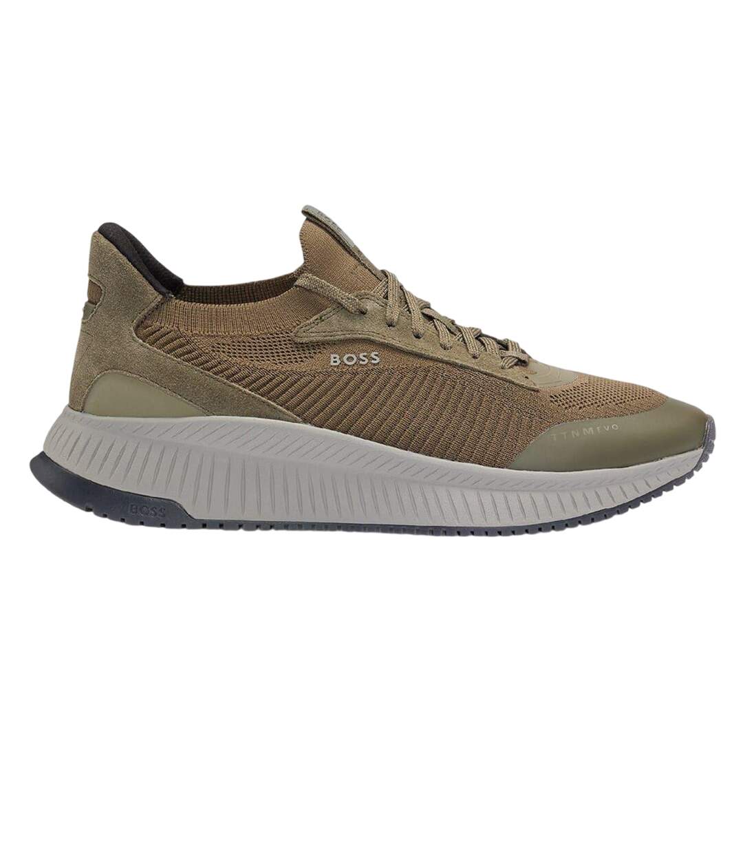Mens Ttnm Evo Suede Trainers Dark Green Boss-1