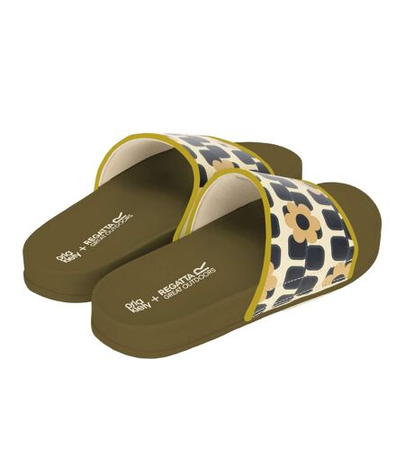 Womens/ladies Orla Kiely Giant Square Flower Sliders Monochrome Regatta