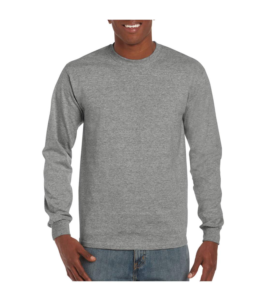 Unisex Adult Heather Long-sleeved T-shirt Graphite Heather Gildan Hammer-2