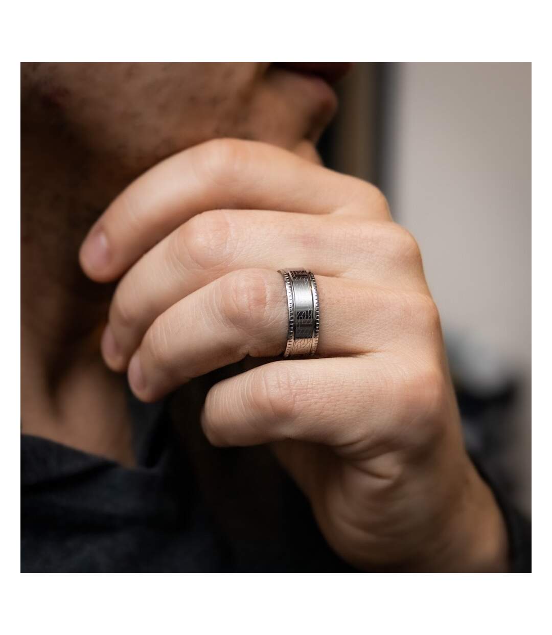 Bague Anneau Homme Acier ALPHA