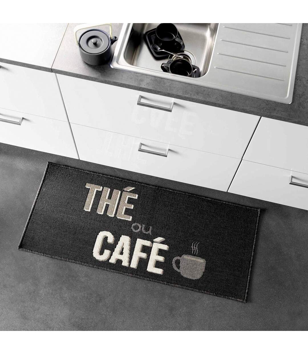 Tapis de Cuisine Breakfast 50x120cm Noir-4