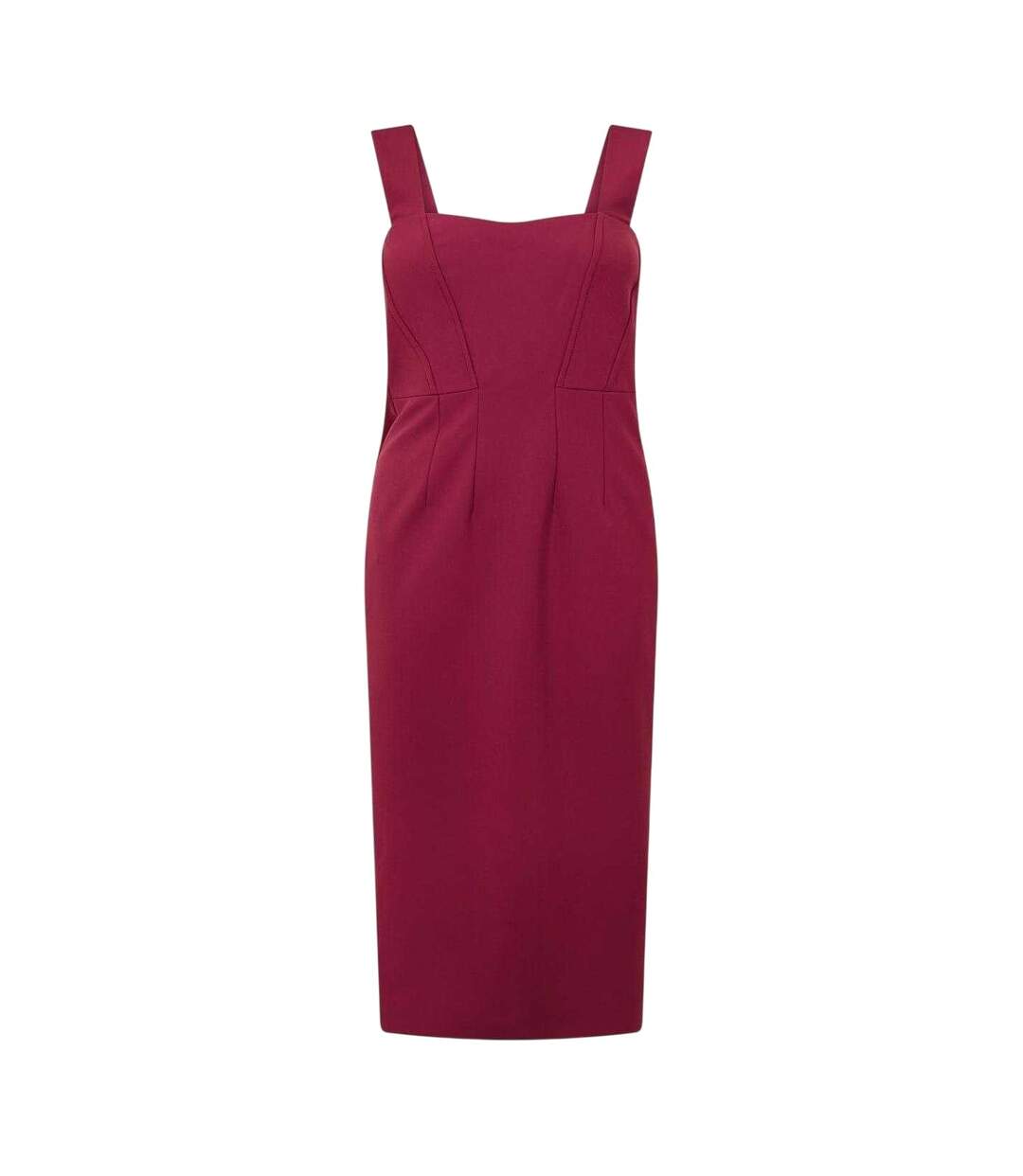 Womens/ladies Dizena Sweetheart Midi Dress Dark Red Boss-1