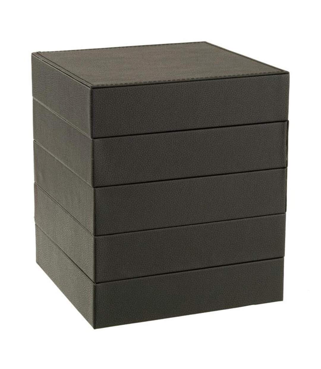 Boîte à Bijoux 4 Parties Ezra 22cm Noir-1
