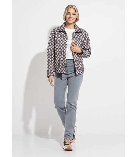 Veste boutonnée matelassée imprimée