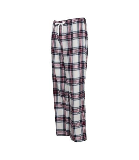 Skinnifit Womens/Ladies Tartan Lounge Pants (White/Pink Check) - UTRW6025