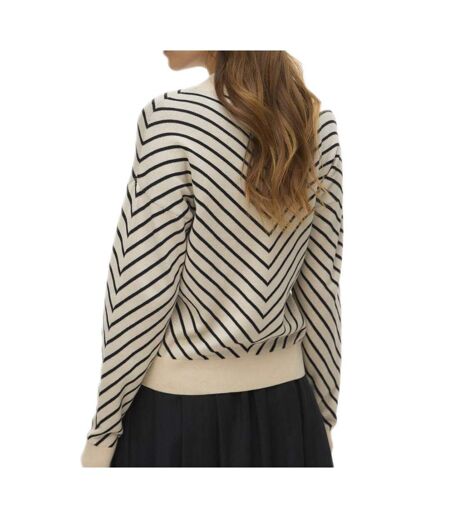 Pull beige/noir femme vero moda capricorn