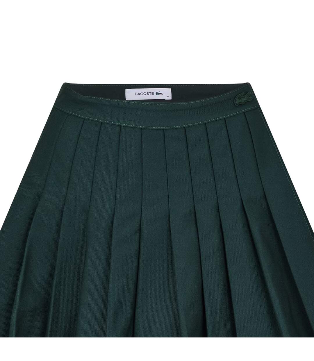 Womens/ladies Jupe Embroidered Logo Mini Skirt Green Lacoste-3