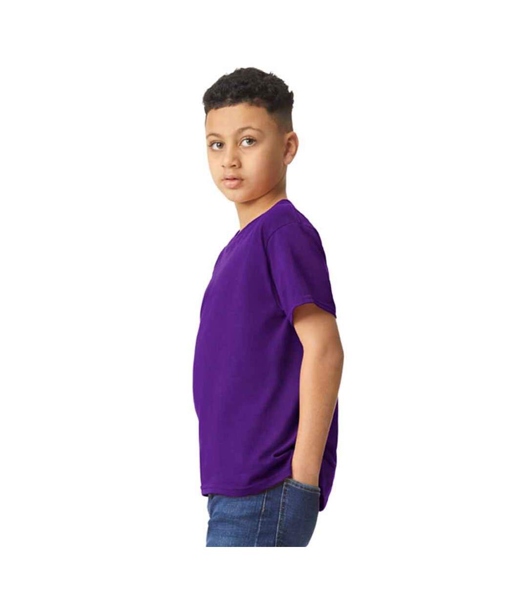 T-shirt enfant violet Gildan-3