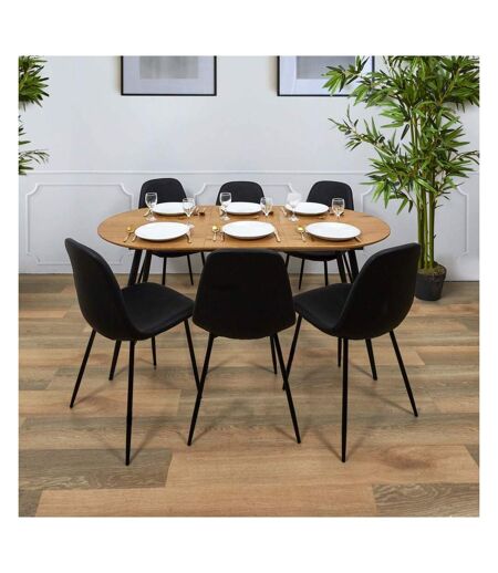 Table repas extensible en métal et bois 4 à 6 personnes