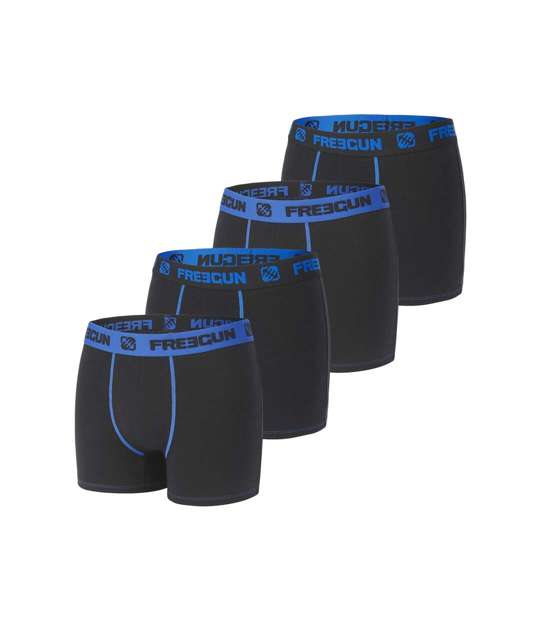 Lot de 4 Boxers homme coton Bleu Freegun-1