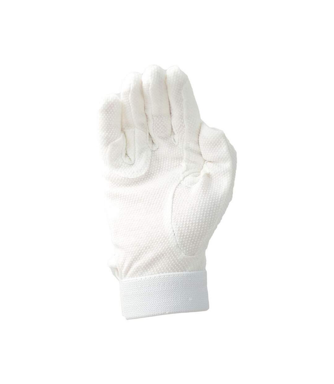 Adults cotton pimple palm riding gloves white Hy5-1
