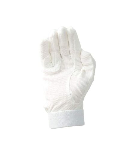 Adults cotton pimple palm riding gloves white Hy5