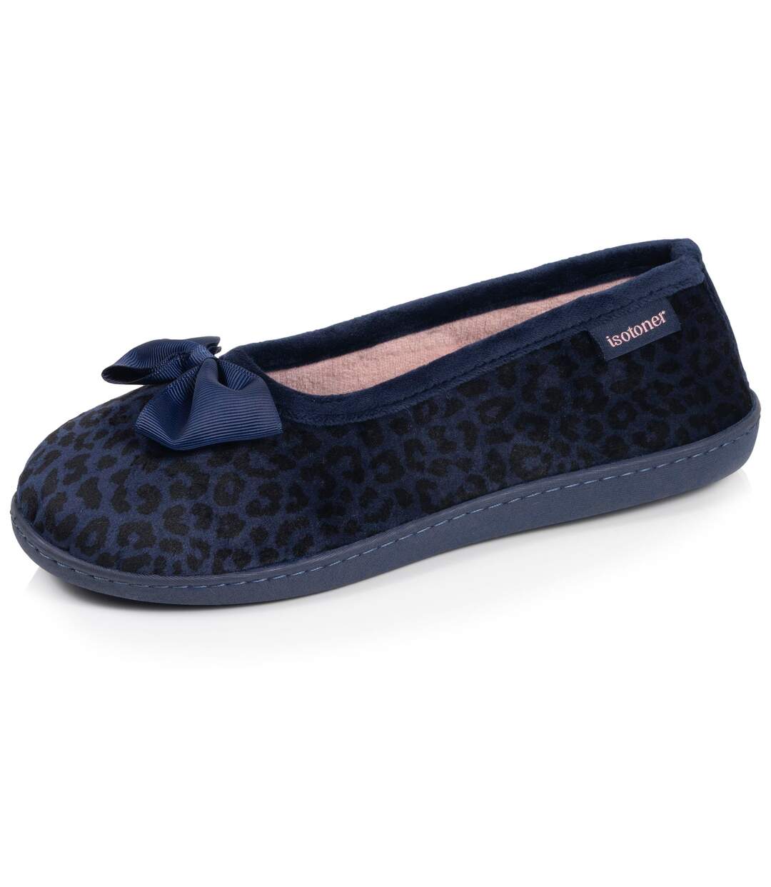 Isotoner Chaussons Ballerines femme microvelours semelle ergonomique, mousse à mémoire forme-1