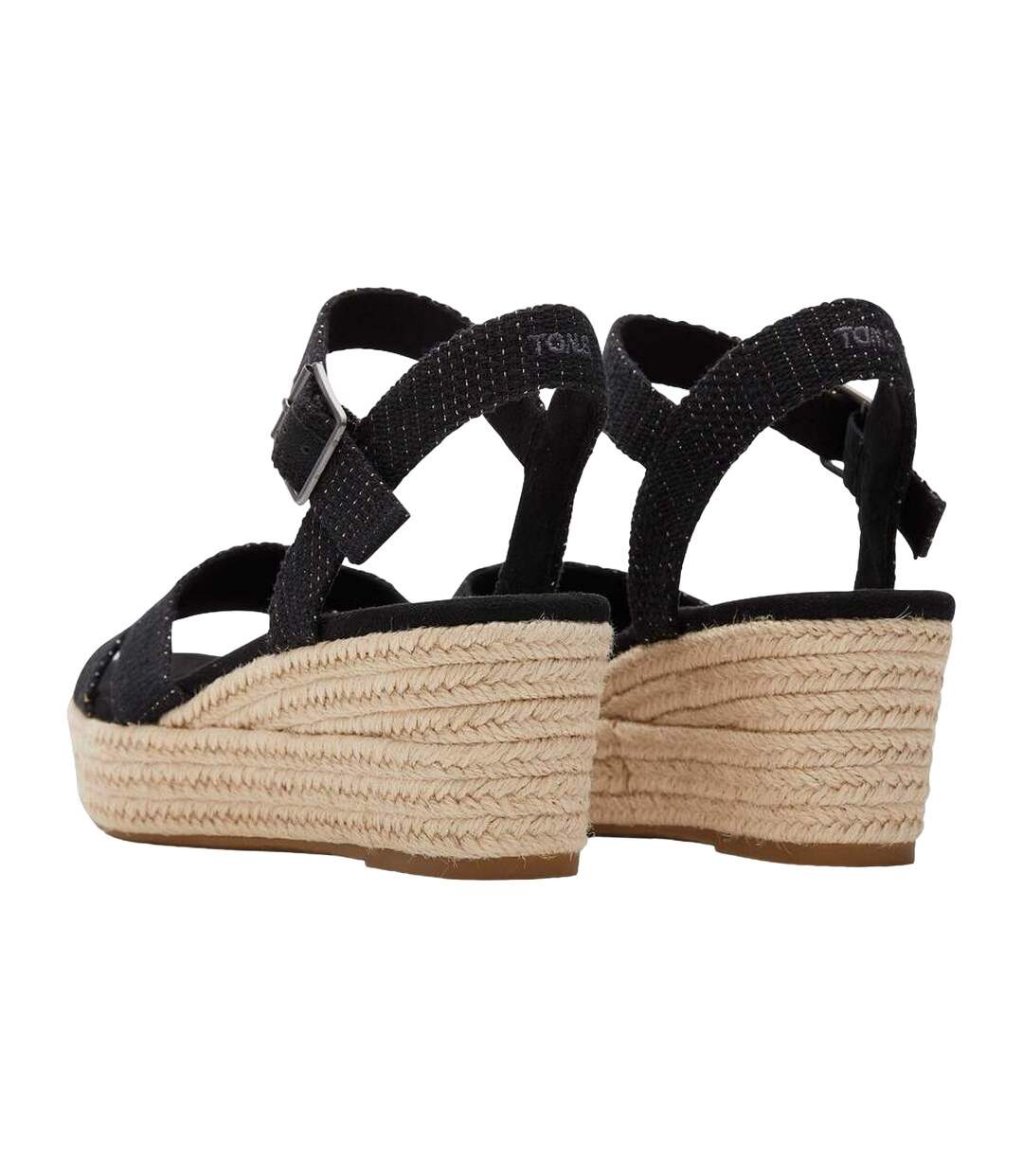 Womens/ladies audrey metallic espadrilles black Toms-2