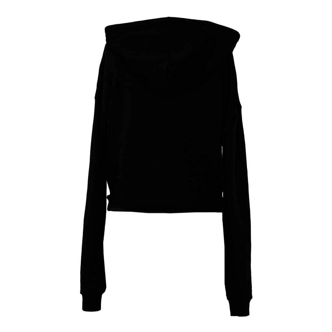 Ladies cropped hoodie black Bella + Canvas-2