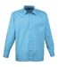 Premier Mens Long Sleeve Formal Plain Work Poplin Shirt (Turquoise) - UTRW1081