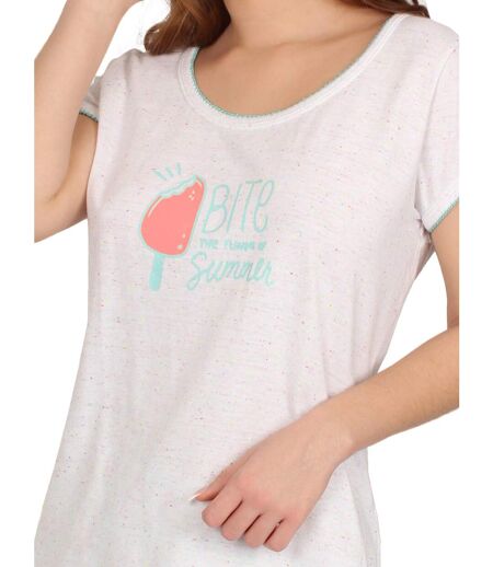Pyjama short t-shirt Summer Bites blanc Admas
