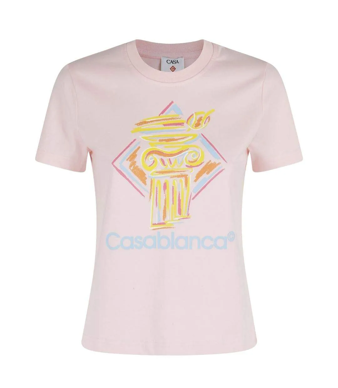 T-shirt Motif/style Imprimé Diamond Column Femme Rose Casablanca-1