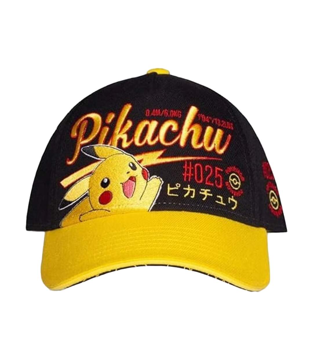 Casquette Motif Pikachu #25 Homme Noir Jaune Pokemon-1