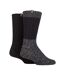 2 Pack Men's Heavyweight Wool Boot Socks | Ribbed Cable Knit Outdoor Socks-1