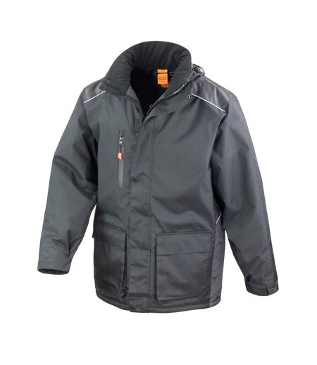 Mens Work-guard Vostex Long Coat / Workwear Waterproof & Windproof Black Result