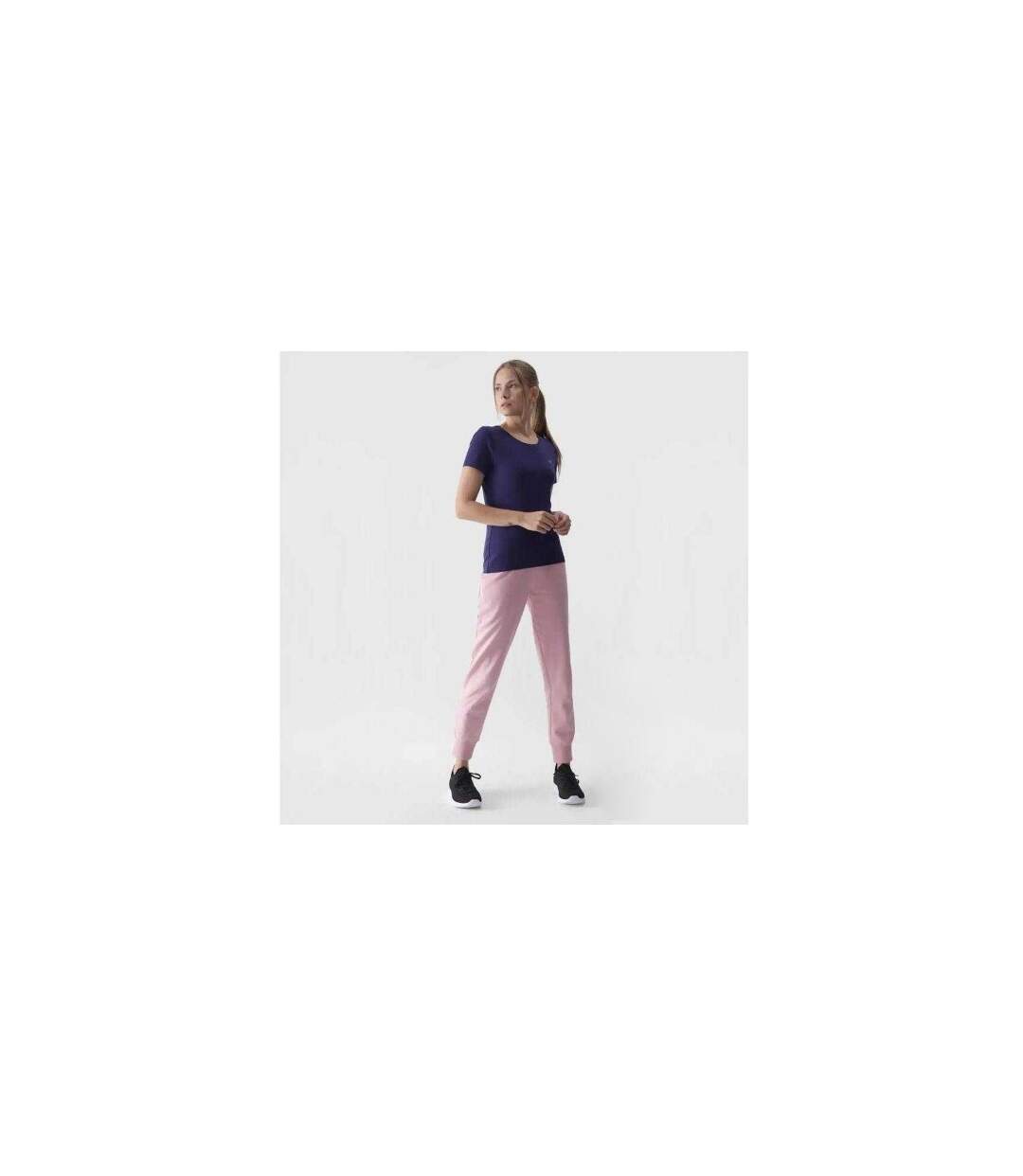 Womens/ladies Cotton Slim T-shirt Violet Navy Blue 4F-1