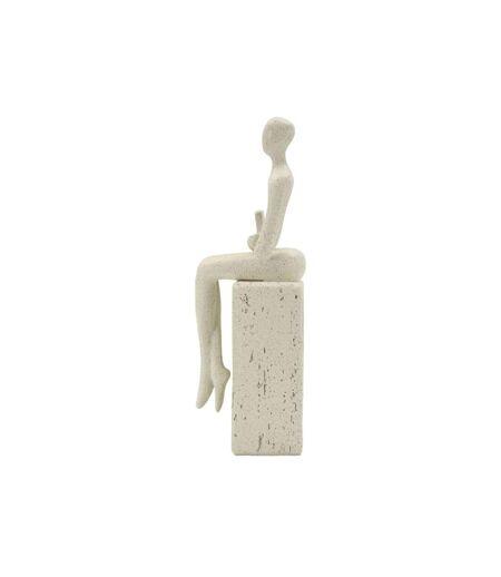 Statuette Déco Seule Stons 24cm Crème